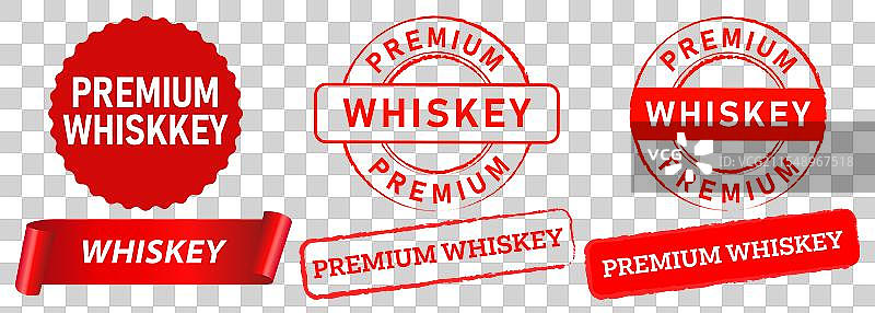 优质威士忌饮料喝啤酒酒精印章图片素材