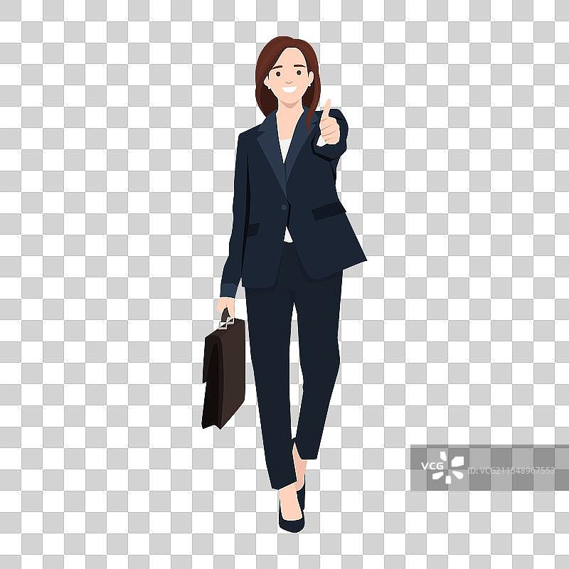 女性高管竖起大拇指表示赞同图片素材