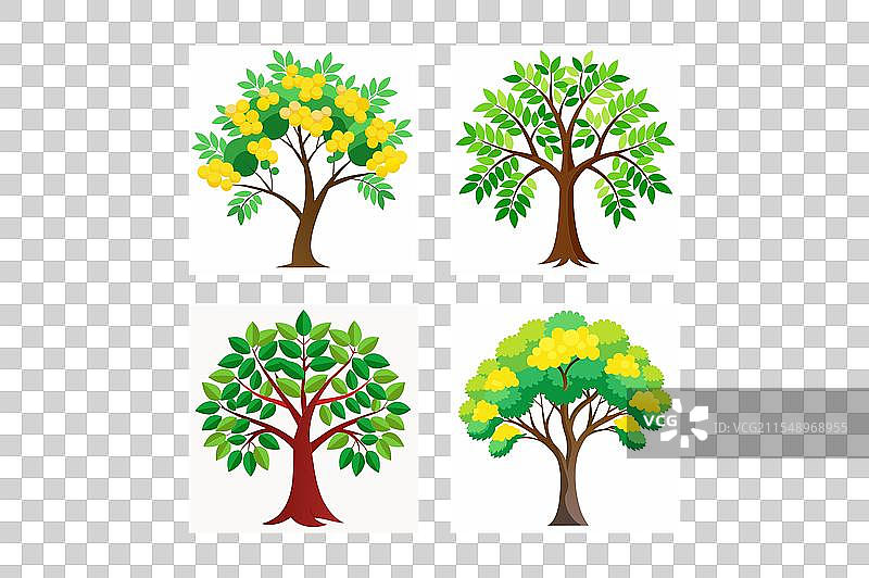 含羞草槐树图标艺术图片素材