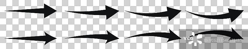 黑色箭头图标，透明背景图片素材