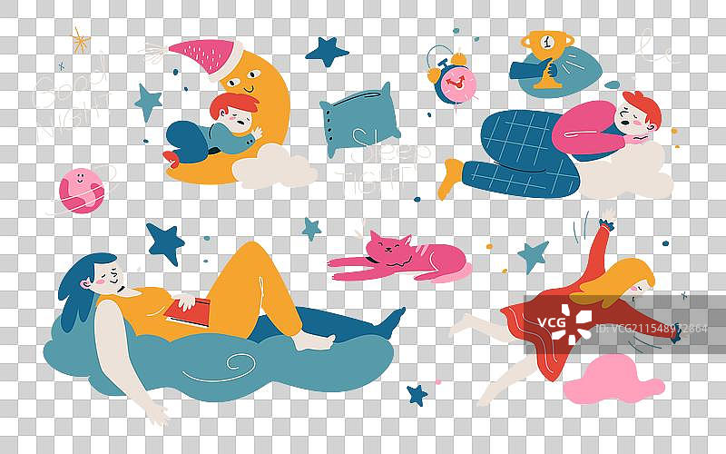 晚安，睡个好觉 - 现代色彩图片素材