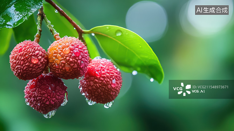 【AI数字艺术】新鲜的荔枝图片素材