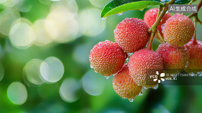 【AI数字艺术】新鲜的荔枝图片素材