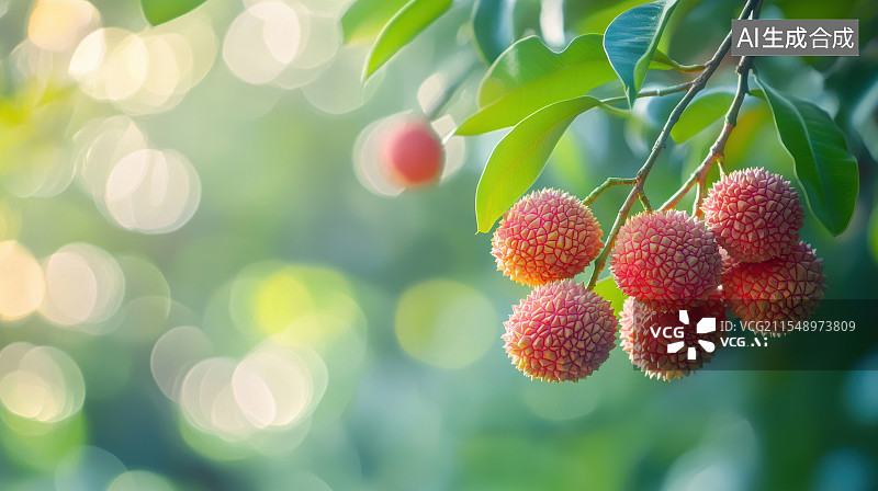 【AI数字艺术】新鲜的荔枝图片素材