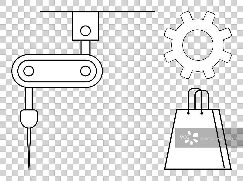制造过程中带有齿轮的机器人手臂图片素材