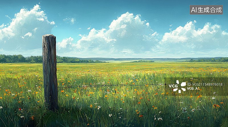 【AI数字艺术】春天的农场图片素材