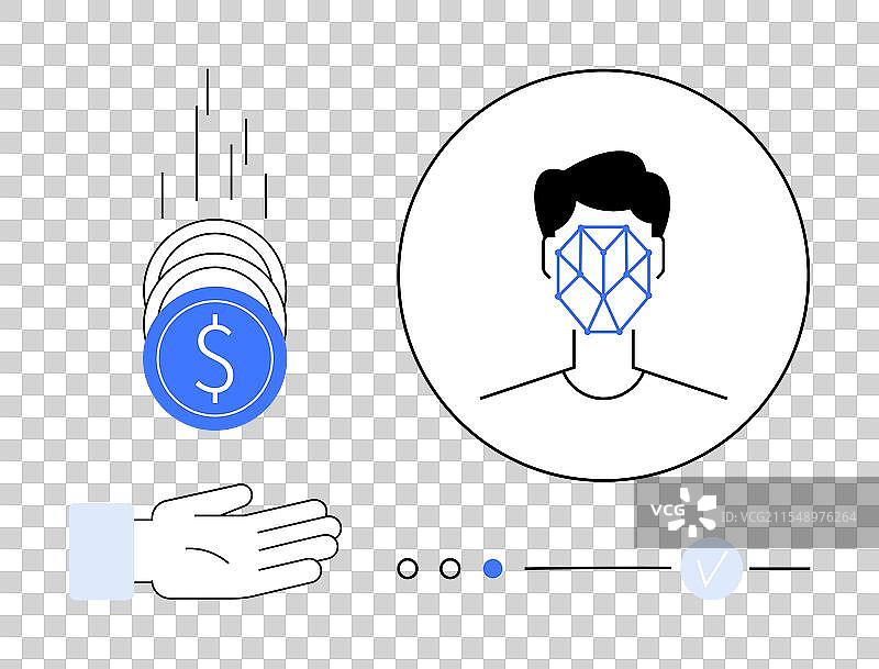 用于安全身份识别的面部识别技术图片素材