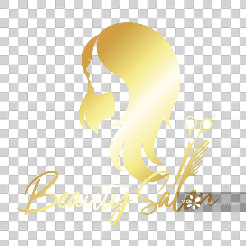 女孩的剪发剪刀剪影图片素材