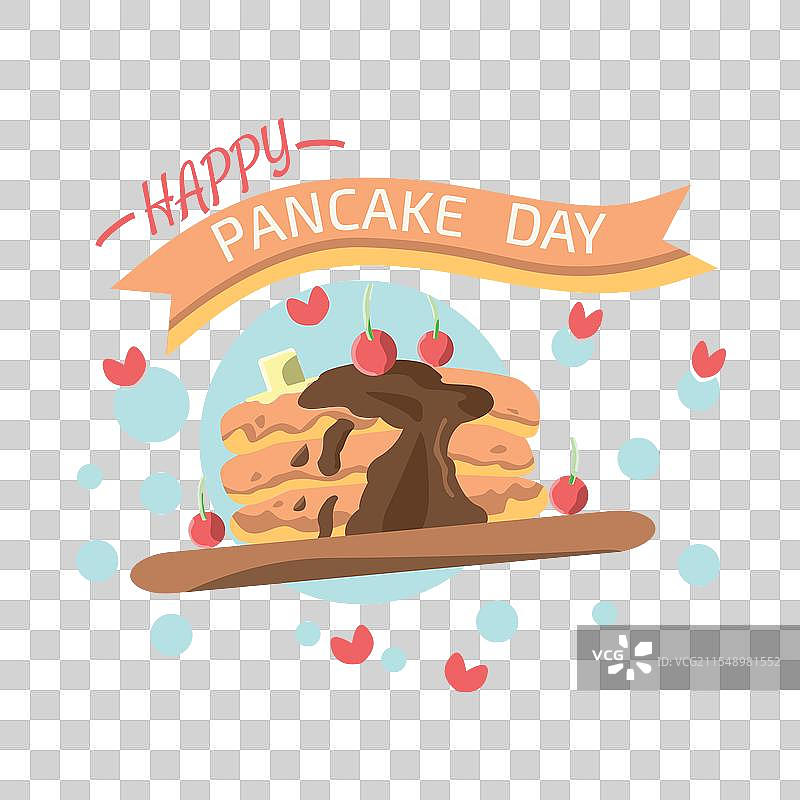 快乐的煎饼日扁平设计图片素材