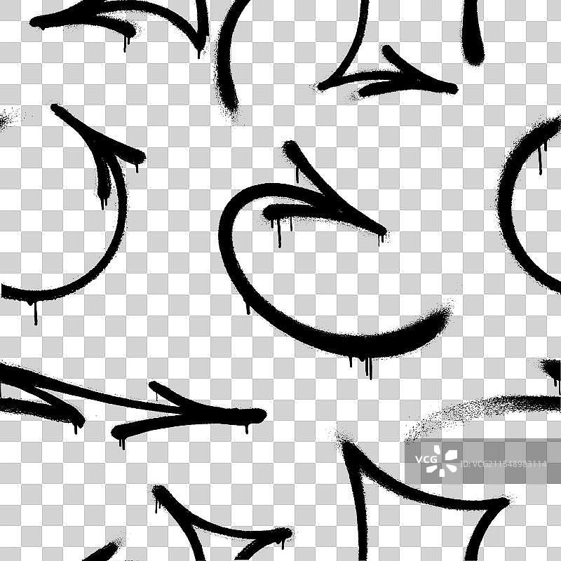 喷涂涂鸦箭头的无缝图案图片素材