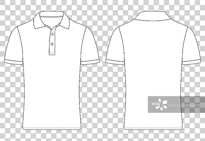 短袖Polo衫时尚平面草图图片素材