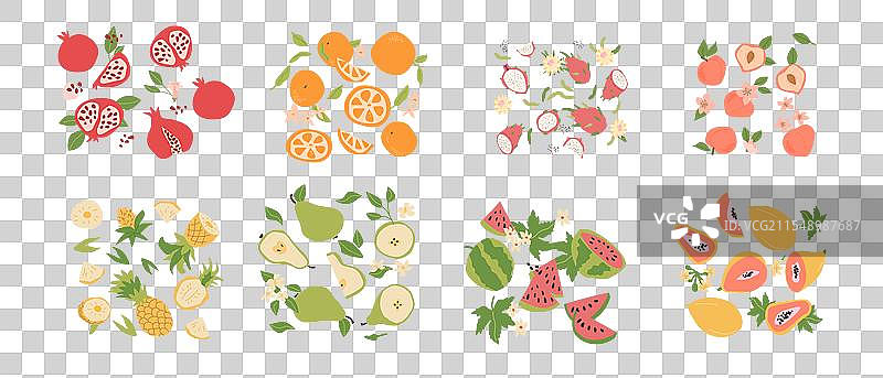 现代抽象水果扁平设计系列图片素材