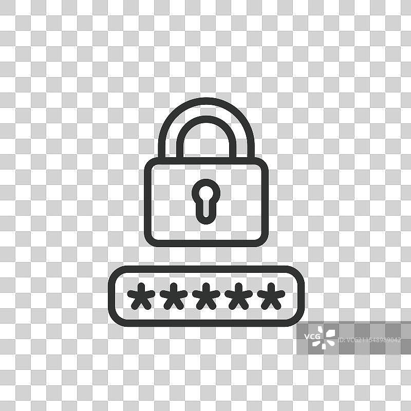 线条设计中的锁密码图标图片素材