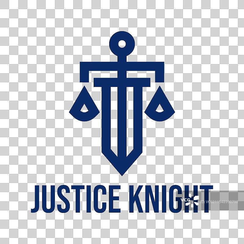 正义骑士扁平极简风格标志设计图片素材