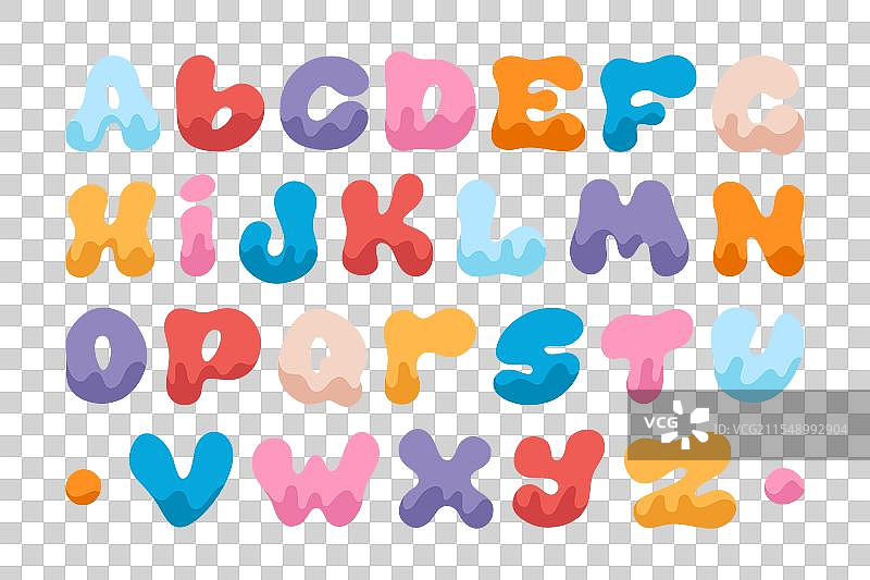 可爱手写风格的儿童字体字母图片素材