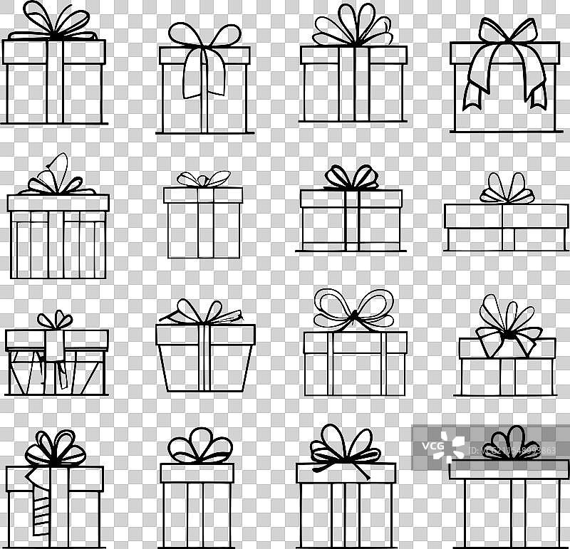 装饰有蝴蝶结和丝带的礼品盒图片素材