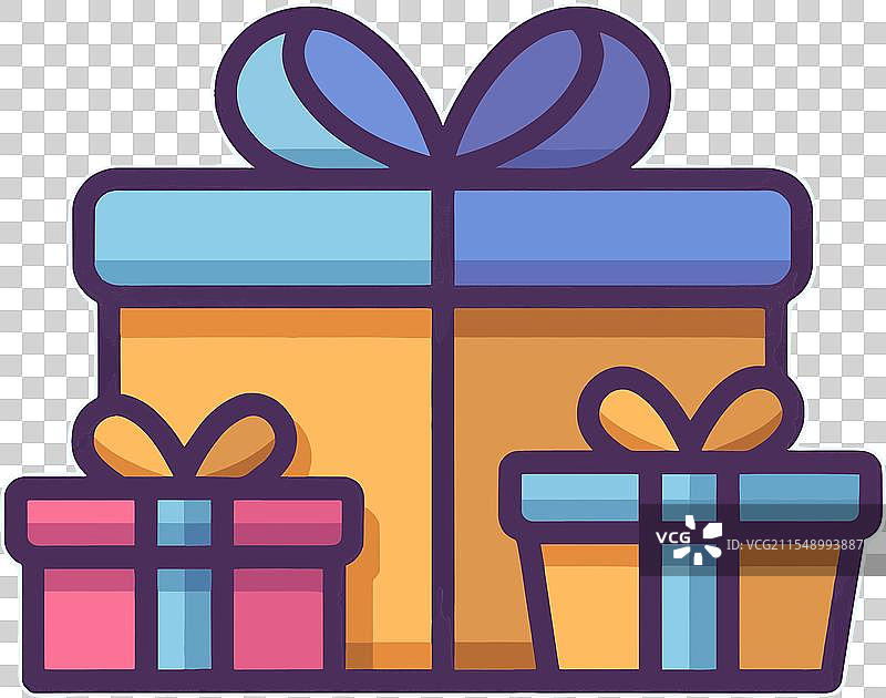 装饰有蝴蝶结和丝带的礼品盒图片素材