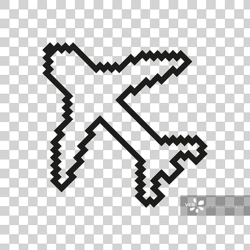 像素艺术飞机图标 像素化飞机符号图片素材