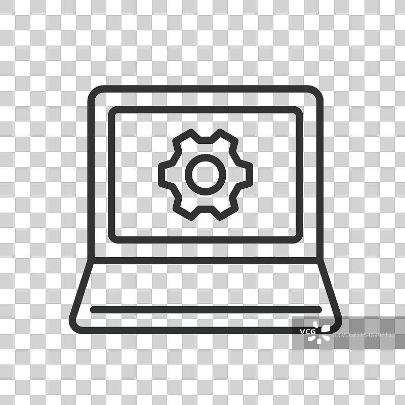 笔记本电脑配置图标，线条设计的笔记本电脑图片素材