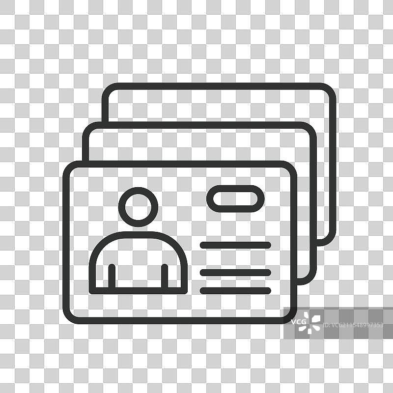 个人名片图标，线条设计风格图片素材