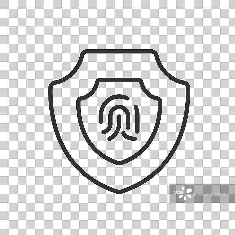 指纹防护保护图标（线条风格）图片素材