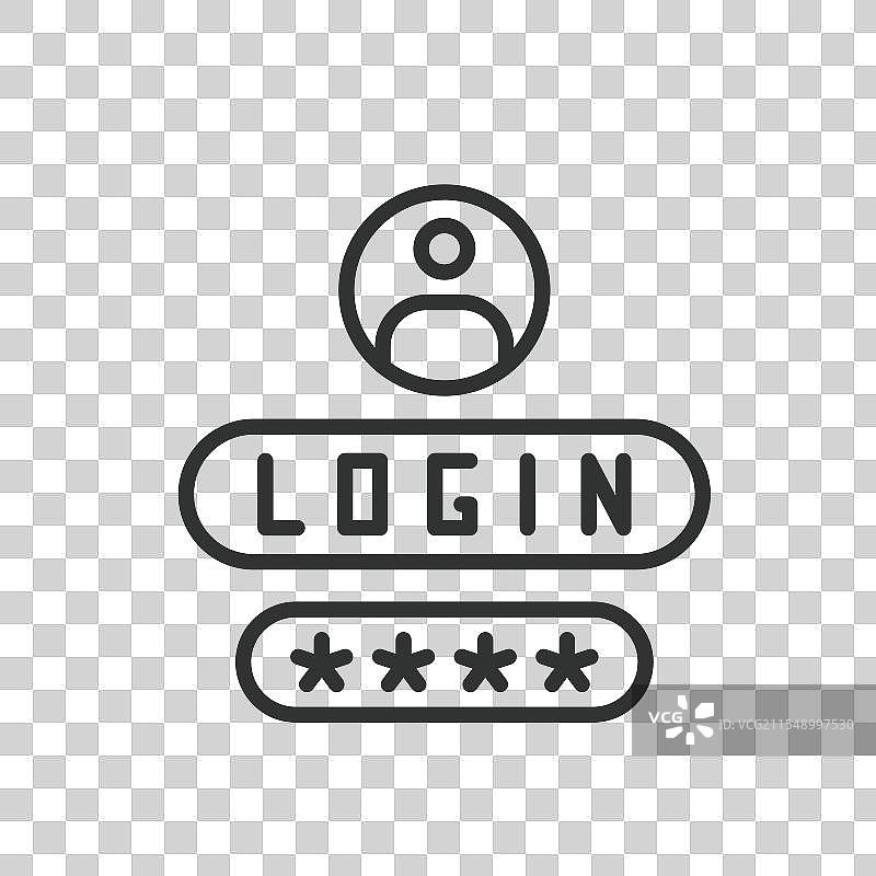 登录和密码账户图标的线条设计图片素材