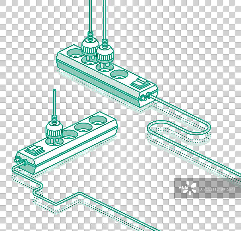 现代电动延长线带插头图片素材