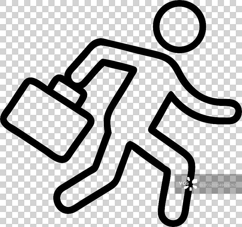 一个拿着手提箱的跑步男人图标图片素材