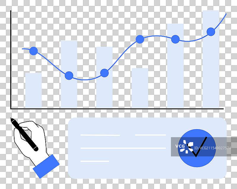 手绘图表展示数据趋势图片素材
