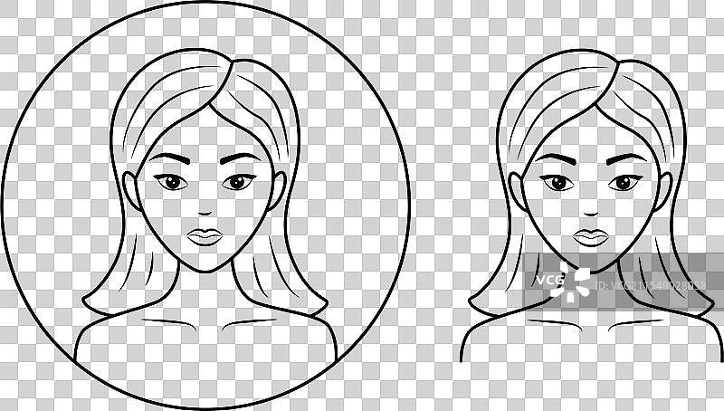 美丽女孩的护肤图标图片素材