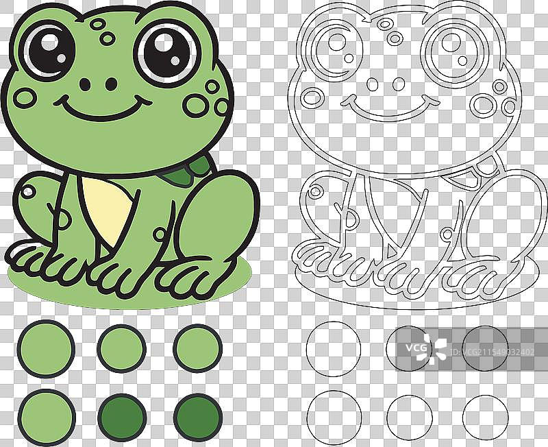 一张带线条的青蛙涂色页图片素材