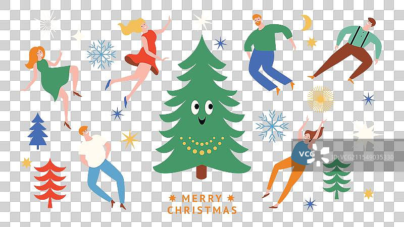 圣诞快乐和新年快乐贺卡图片素材