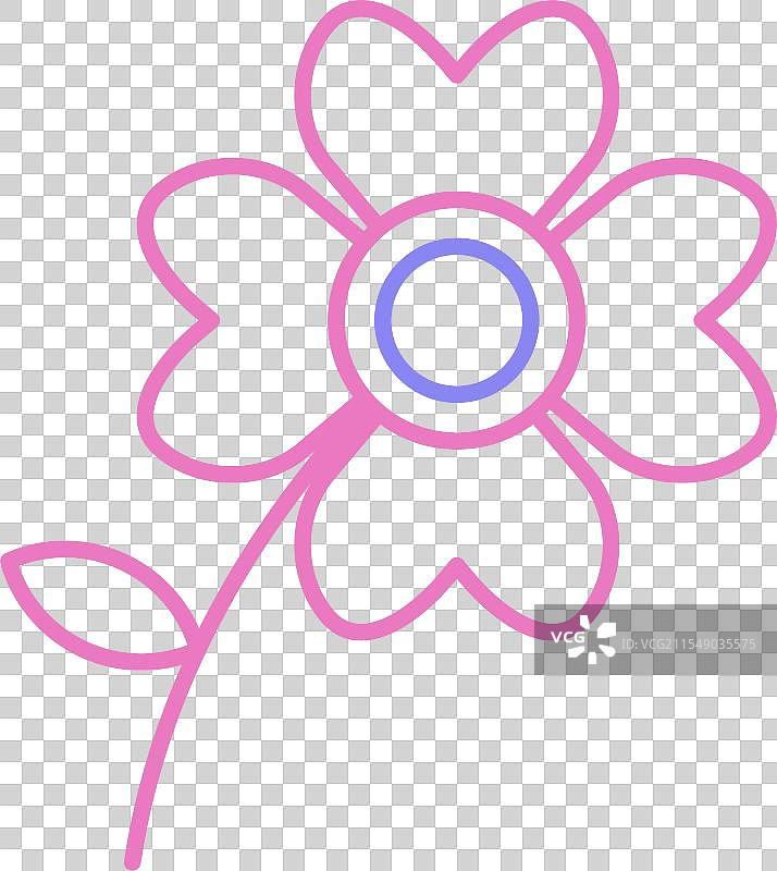 天竺葵线条双色图标图片素材