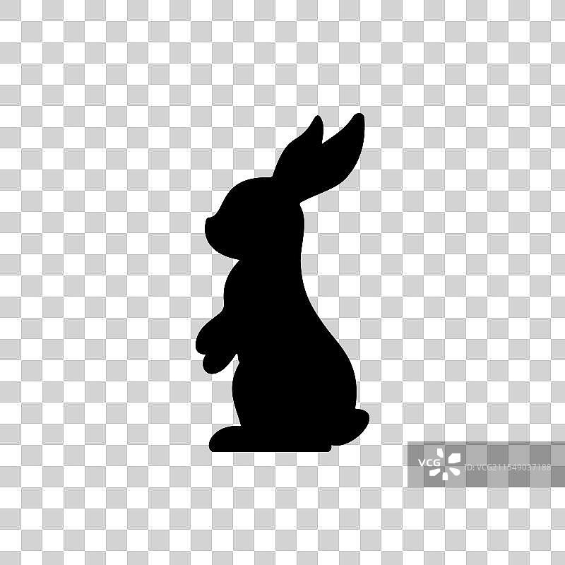 兔子剪影或兔子图标剪影图片素材