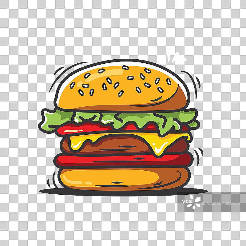 手绘汉堡图片素材