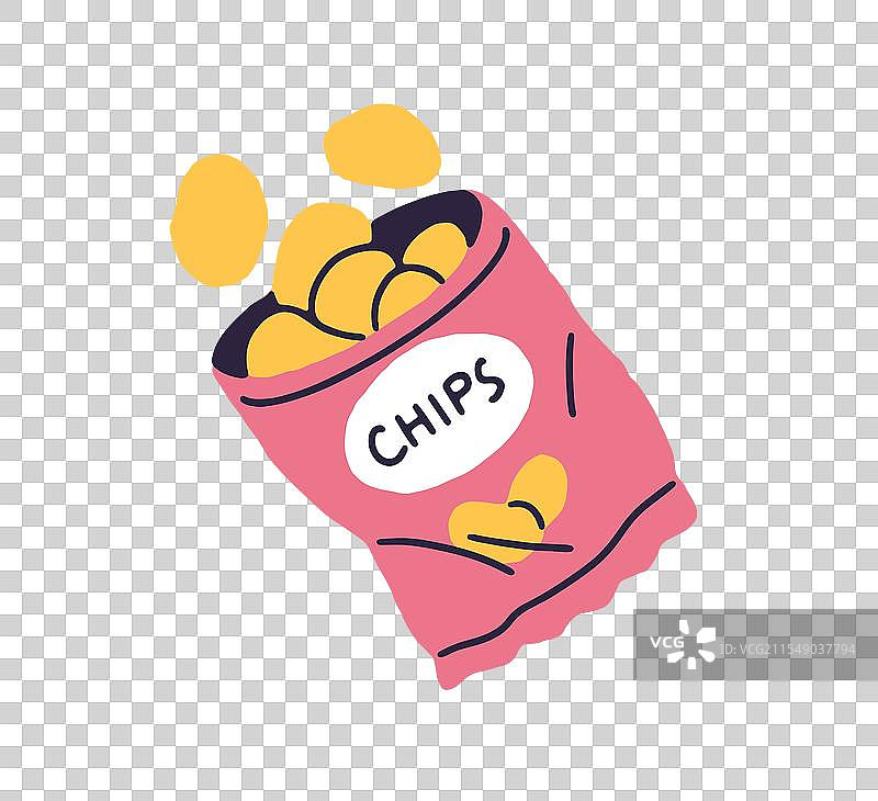 美味咸味薯片的打开袋子图标图片素材