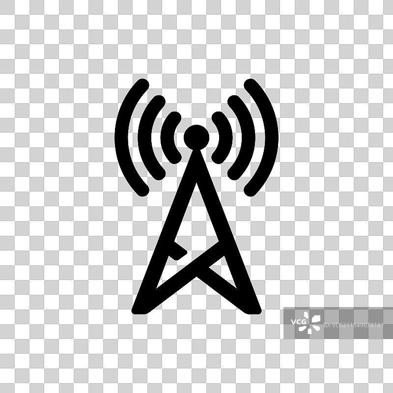发射器图标或天线图标，孤立展示图片素材