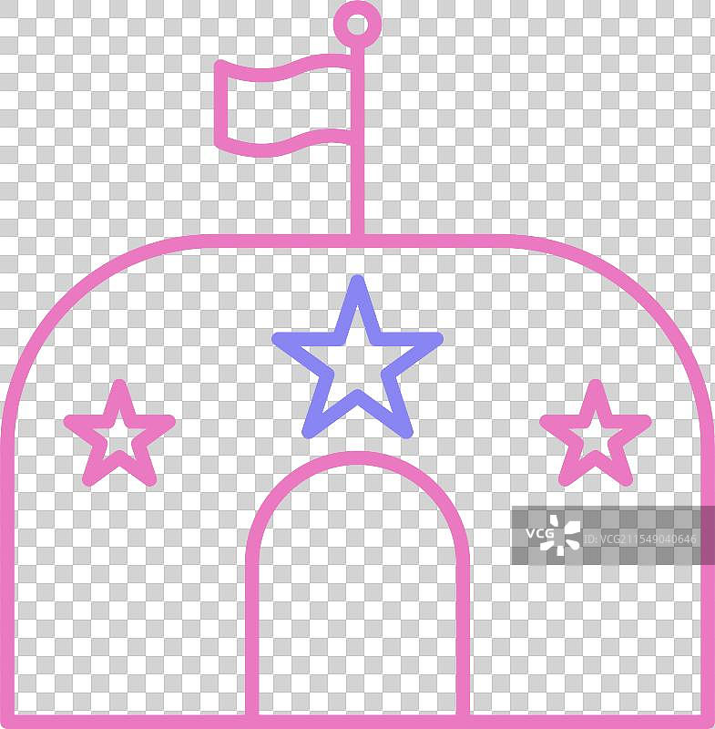 军事基地线条双色图标图片素材