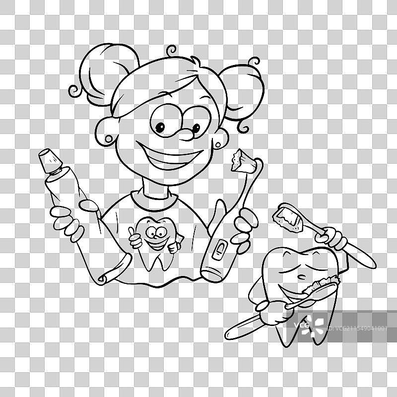 一个女孩在照顾她的宠物图片素材