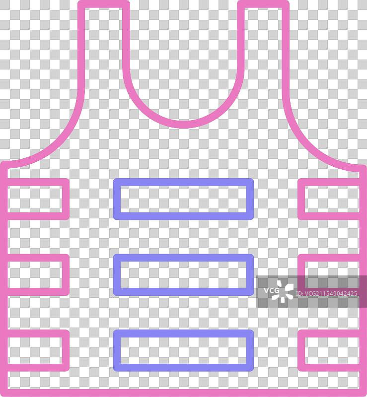 防弹背心线条双色图标图片素材