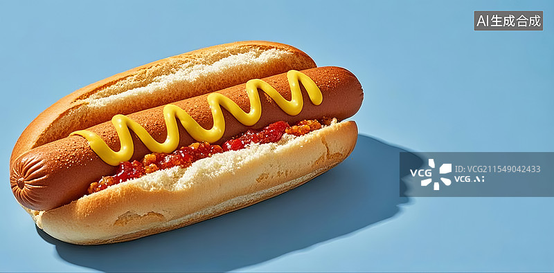 【AI数字艺术】热狗面包海报风格版面设计背景图图片素材