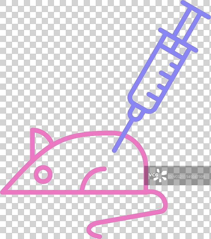 动物实验线条双色图标图片素材