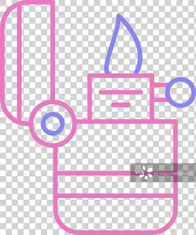 双色图标的打火机线条图片素材