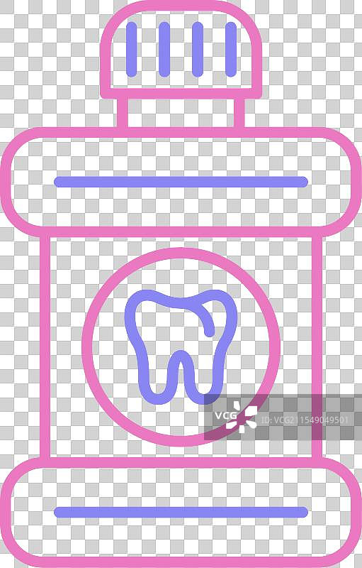 漱口水线条双色图标图片素材