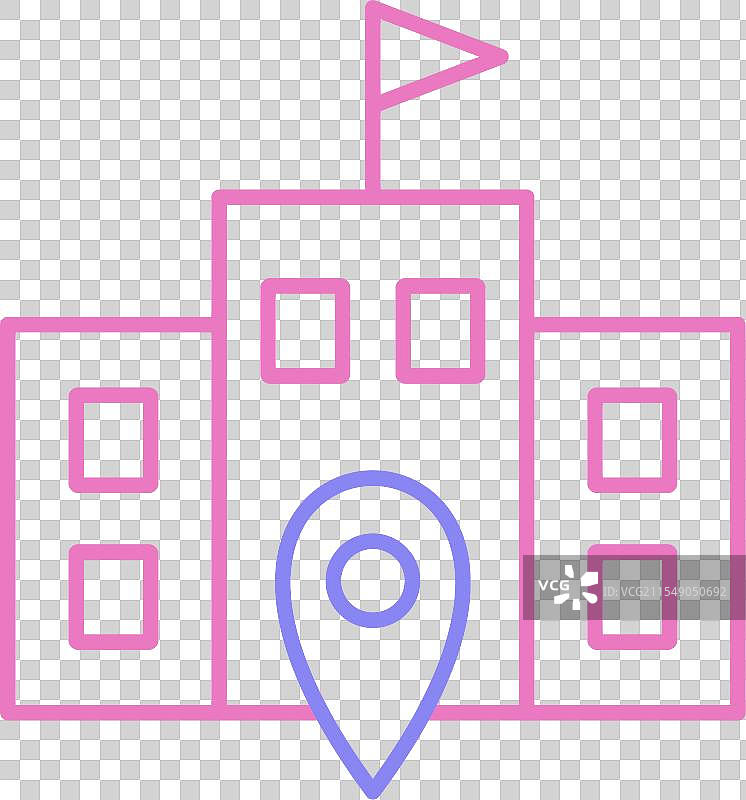 投票地点排队的双色图标图片素材