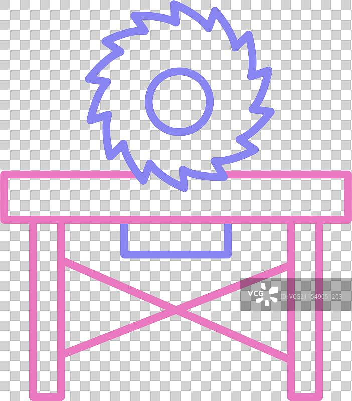 圆锯线条双色图标图片素材