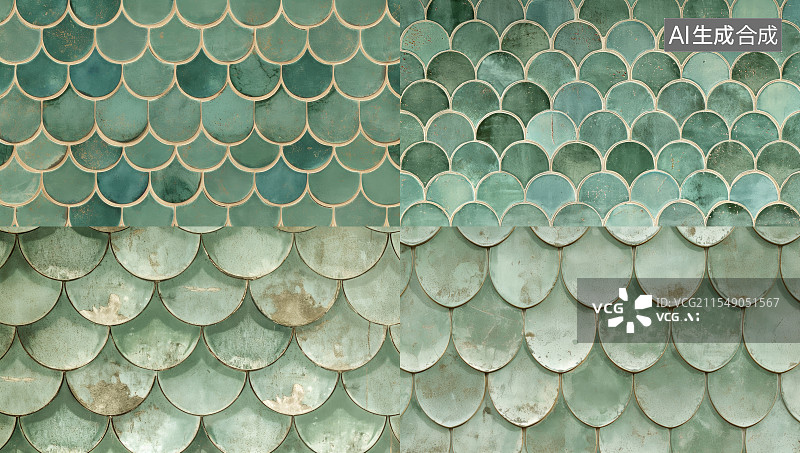 【AI数字艺术】绿色的蛇鳞片艺术背景图片素材