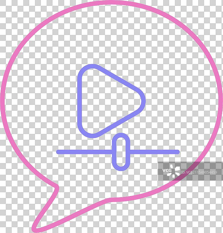 视频消息线条双色图标图片素材