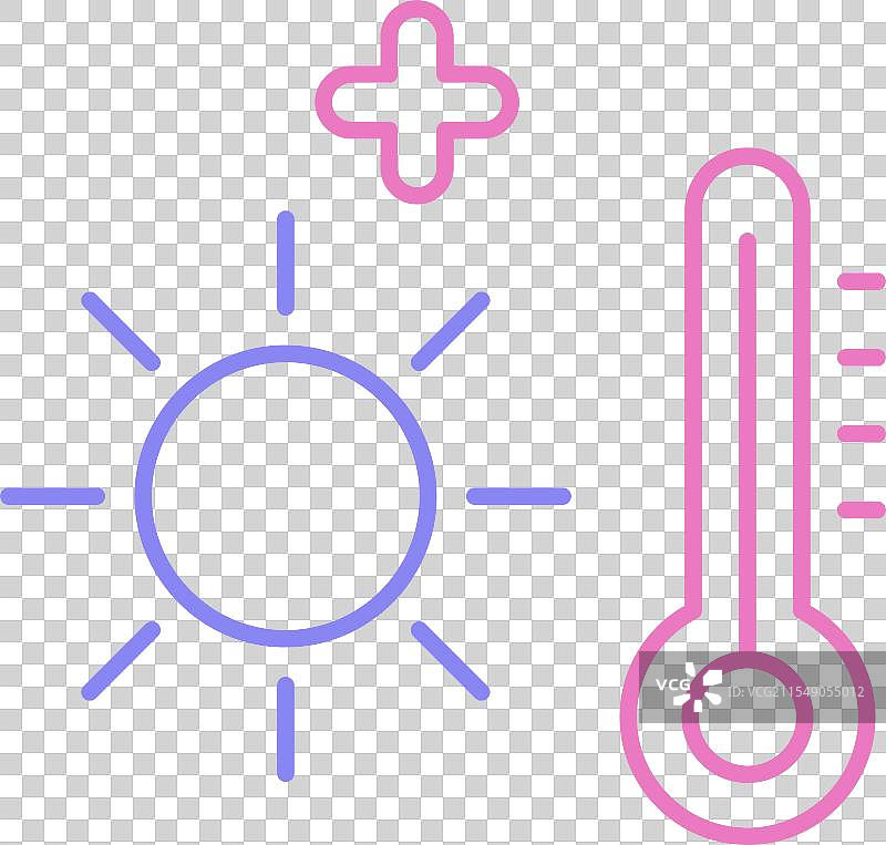 热浪线条双色图标图片素材