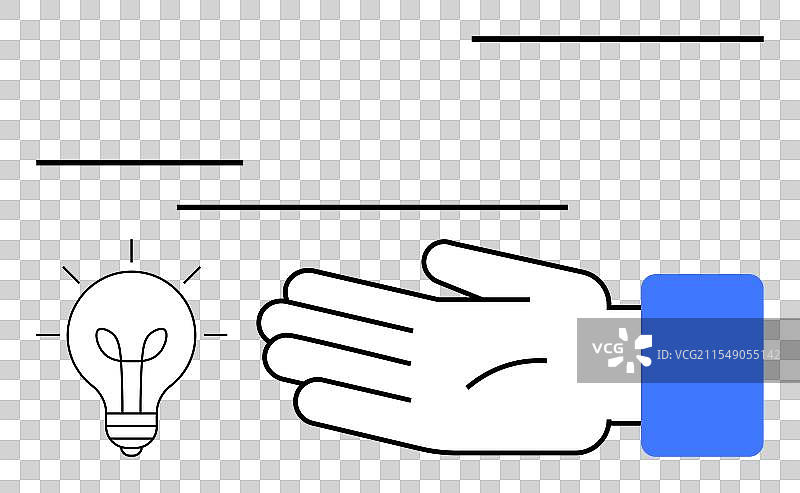 手伸向灯泡，象征着创意图片素材